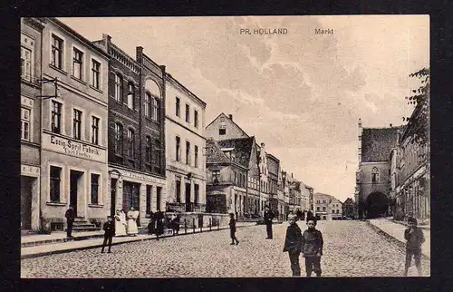 Ansichtskarte Preußisch Holland Ostpreußen 1919 Essig Sprit Fabrik Geschäft Franz Sch