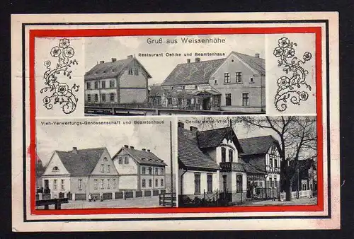 Ansichtskarte Weissenhöhe Białośliwie Bialosliwe Pr. Posen Restaurant Oehlke Beamten