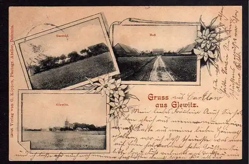 Ansichtskarte Glewitz Gasthof Gehöft 1899 Kruckow