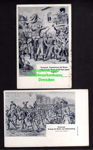 2 Ansichtskarte Pretoria Südafrika 1901 Drucksache Transvaal Auszug der Buren