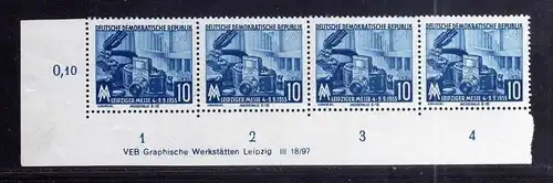 DDR 479 Leipziger Messe 1955 postfrisch DV Druckvermerk Variante Wolf