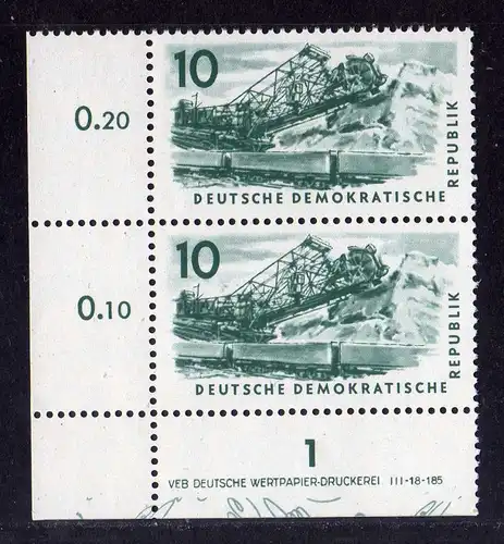 DDR 569 Kohlebergbau 1957 postfrisch Druckvermerk DV