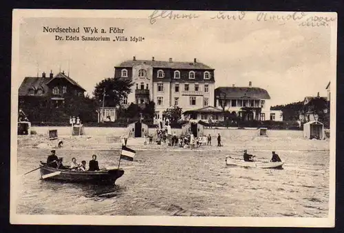 Ansichtskarte Wyk auf Föhr Dr. Edels Sanatorium Villa Idyll