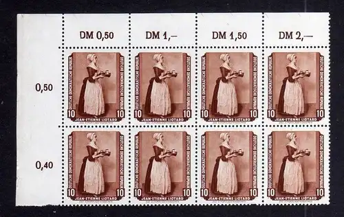 DDR 505 Gemälde Schokoladenmädchen 1955 postfrisch Plattenfehler I ( Mi. 12