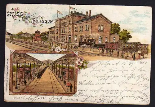 Ansichtskarte Börßum Börssum Litho 1901 Bahnhof Gleise Gleisseite