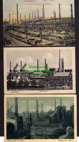 3 Ansichtskarte Duisburg Ruhrort Hütte Phönix Schienenlager 1906 Belg. Militärpost