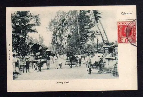 Ansichtskarte Ceylon Colombo um 1900 Sri Lanka Colpetty Road