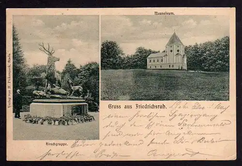Ansichtskarte Friedrichsruh Aumühle 1901 Hirschgruppe Mausoleum