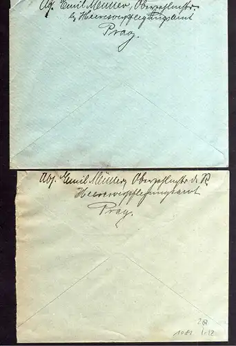 B1081 2 Briefe Böhmen und Mähren Deutsche Dienstpost Prag 1939 Heeresverpflegung