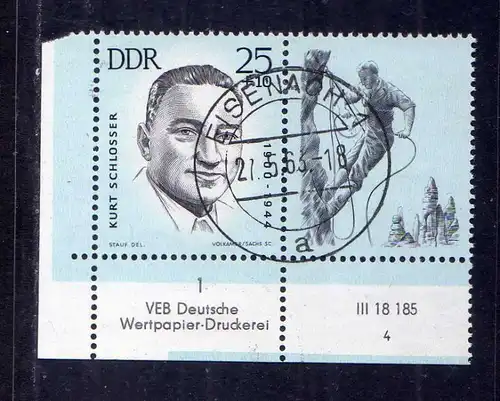DDR 1962 962 gestempelt Eisenach Ersttag DV 4 und Farbbalken