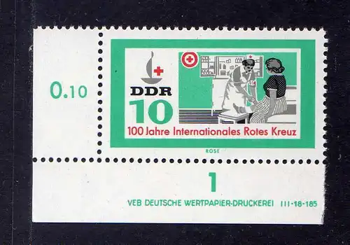 DDR 1962 956 Bogenecke 3 ** DV ohne Formnummer