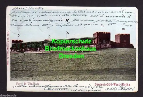 Ansichtskarte Deutsch Südwestafrika Lüderitzbucht 1905 Feste in Windhuk Auslandskart