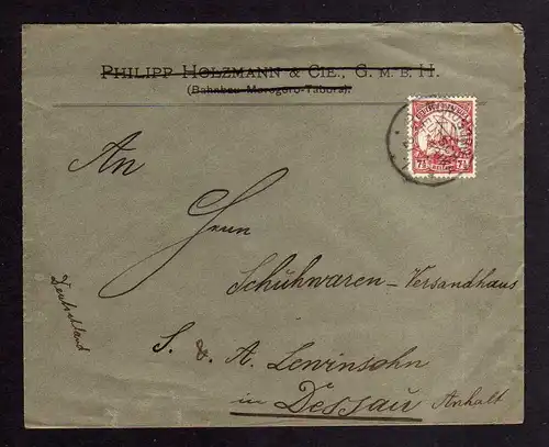 Morogoro DOA 1909 Brief Firmenvordruck Philipp Holzmann & Cie. Bahnbau Mo