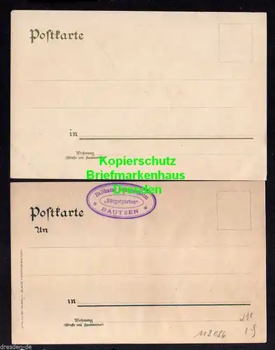 2 Ansichtskarte Bautzen Litho um 1900 Hotel zur Weintraube Restaurant Bürgergarten B