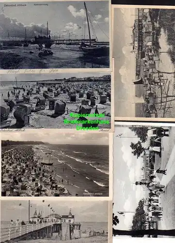 16 Ansichtskarte Ahlbeck Strandleben Landungsbrücke Seebrücke 1902 - 1951
