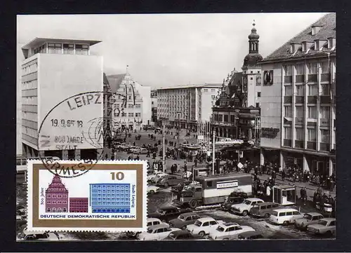 Maximumkarte DDR 1965 1126 Messe Herbstmesse Leipzig Markt Fotokarte