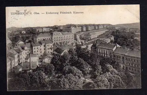 Ansichtskarte Teschen an der Olsa Erzherzog Friedrich Kaserne 1910