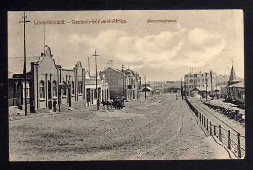 Ansichtskarte Deutsch Südwestafrika Lüderitzbucht 1912 Bismarckstrasse Central Hotel