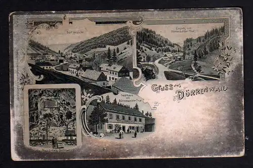 Ansichtskarte Dürrenwaid Kr. Hof Bayern Gasthaus zum Dürrenwaider Tal um 1900 Prinz