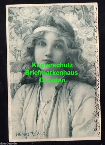 Ansichtskarte Künstlerkarte Henry Ryland Mädchen M.M. Vienne 1902