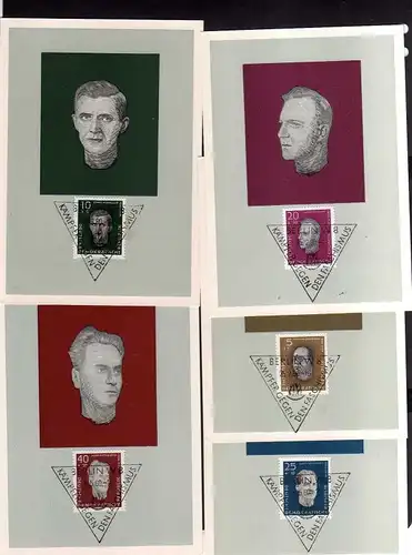 5 Maximumkarten DDR 1960 752 - 758 Antifaschisten Aufbau Nationaler Geden