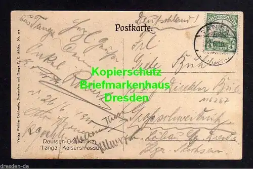 Ansichtskarte Deutsch Ostafrika Tanga Kaiserstrasse 1910 Verlag Dobbertin Nr. 173