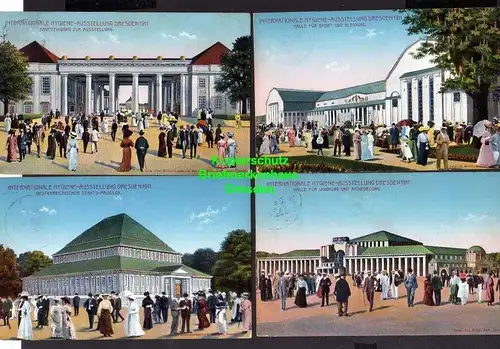 13 Ansichtskarte Dresden 1911 Intern. Hygiene Ausstellung Offizielle Postkarte SST
