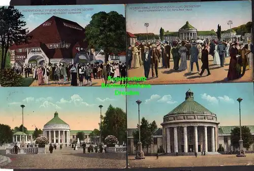 13 Ansichtskarte Dresden 1911 Intern. Hygiene Ausstellung Offizielle Postkarte SST