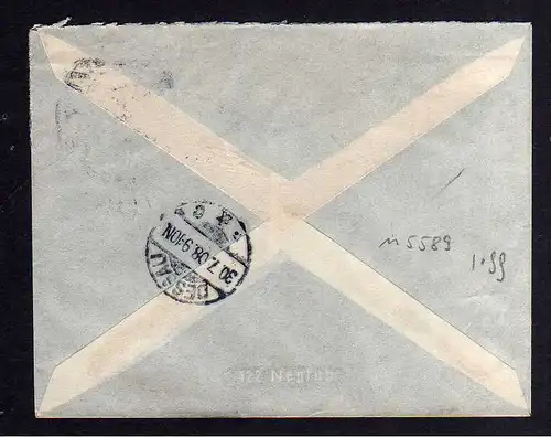 Kamerun Lobetal 1908 kleiner Brief an Versandhaus Lewinsohn Dessau Ankunf