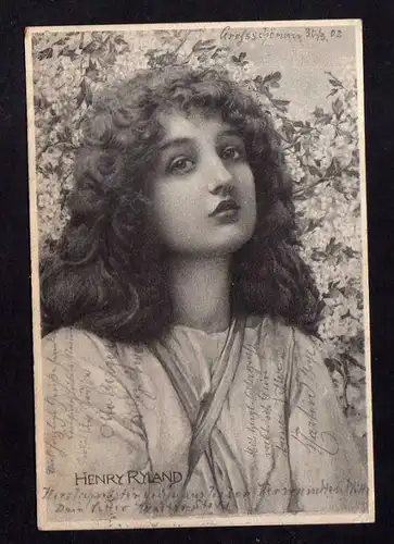 Ansichtskarte Künstlerkarte Henry Ryland 1902 Frau Mädchen Verlag M. M. Vienne