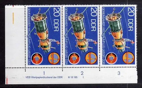 DDR 1978 2355 DV I ** Sojus Interkosmos Gemeinsamer Weltraumflug UdSSR DDR