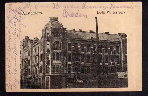 Ansichtskarte Czestochowa Tschenstochau Dom W. Ksiecia 1915 Feldpost