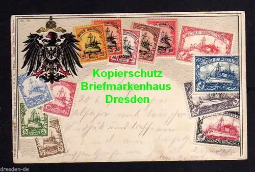 Ansichtskarte Deutsch Südwestafrika 1906 Ramansdrift DSW Karte Wappen und Marken gep