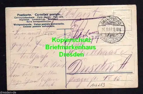 Ansichtskarte Deutsch Südwestafrika 1906 Ramansdrift DSW Karte Wappen und Marken gep