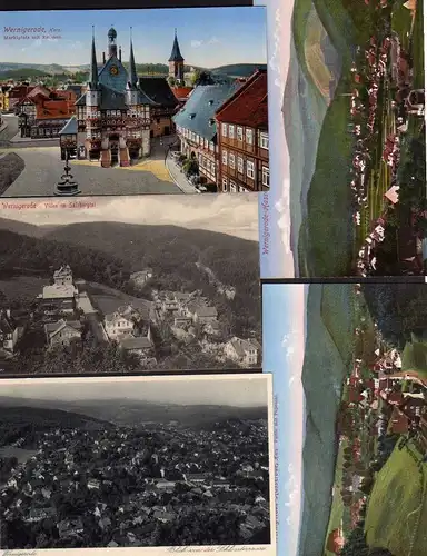 5 Ansichtskarte Wernigerode Hasserode Poppental Vollen Salzbergtal 1912 Markt Rathau