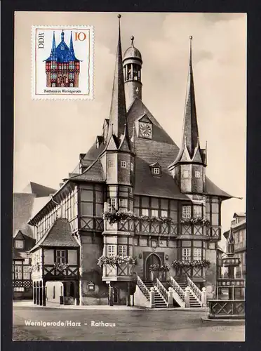 Maximumkarte DDR 1968 1379 Rathaus Wernigerode ungestempelt