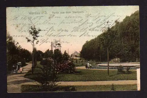 Ansichtskarte Werdau 1905 Partie im Stadtpark