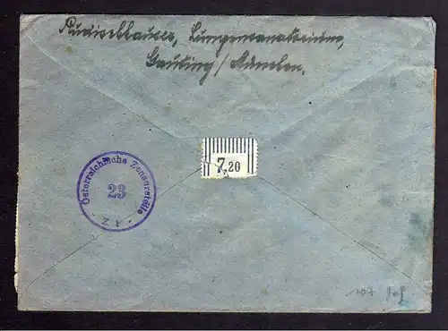 B107 Brief Gauting 23.6.48 Währungsreform West Zehnfach Wien Österreichische Zen