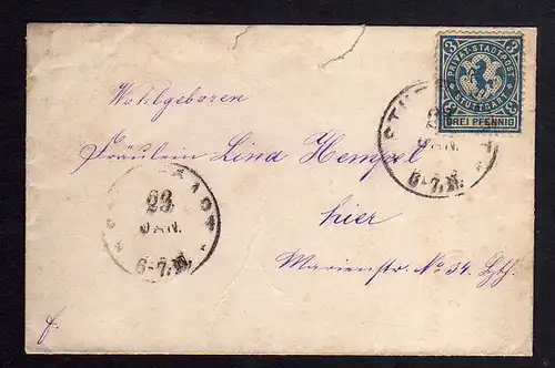 B003 Privatpost Stuttgart um 1898 kleiner Brief