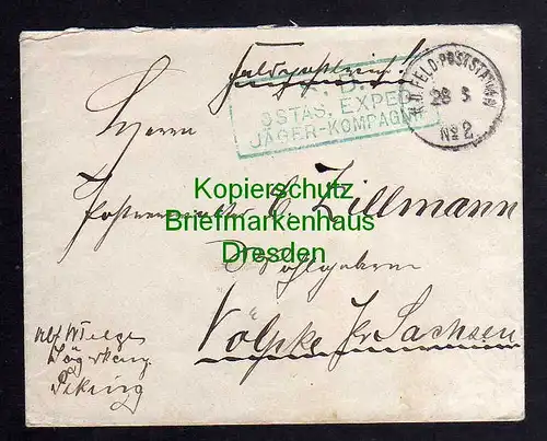 Brief K.D. Feldpoststation 2 Peking 1901 grüner SB Soldaten Brief Stempel