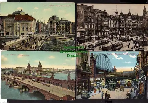 8 Ansichtskarte Berlin Spittelmarkt Fotokarte 1926 Weidendammerbrücke Bahnhof Friedr