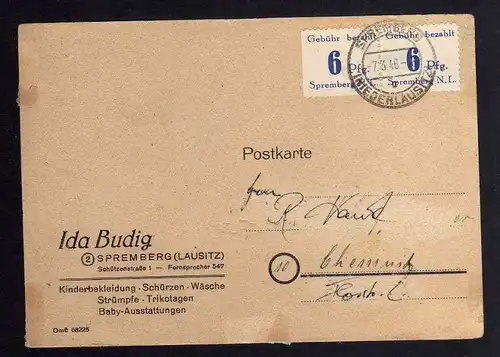 B043 Brief Deutschland Lokalausgabe Spremberg 2x6 Pfennig Bedarf 2x Nr.11 A