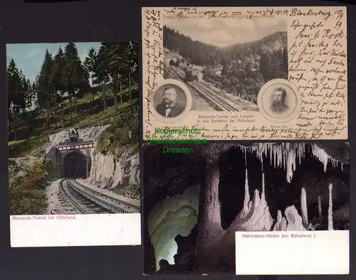 3 Ansichtskarte Harz Zahnradbahn Blankenburg Rübeland Tanne Bismarck Tunnel Einfahrt