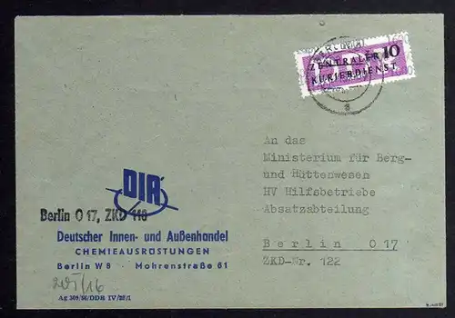 B1572 DDR ZKD 14 Kontrollzahl 1600 Ortsbrief Berlin geprüft BPP Deutscher Innen