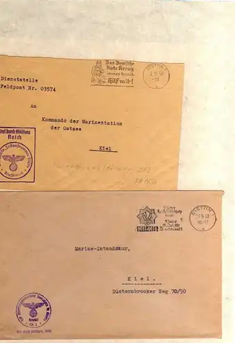 S113 20 Briefe / Karten Stettin Nachnahme Frei durch Ablösung Feldpost Kriegssch