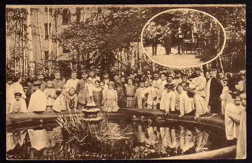 Ansichtskarte Dresden Johannstadt Gartenkonzert Waldhornist