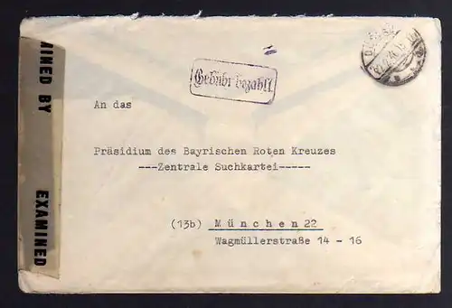 B902 SBZ Brief Gebühr bezahlt 1946 Dessau / Almerswind Post Schalkau an Suchdien