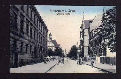 Ansichtskarte Weißwasser i. Schlesien Oberlausitz Wilhelmstraße 1920