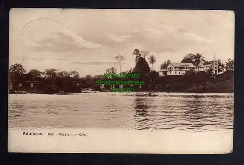 Ansichtskarte Kamerun 1908 Deutsches Schutzgebiet Seepost Linie Hamburg Westafrika K