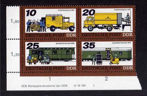 DDR 1978 2299 - 2302 DV 1 ** Posttransport früher und heute